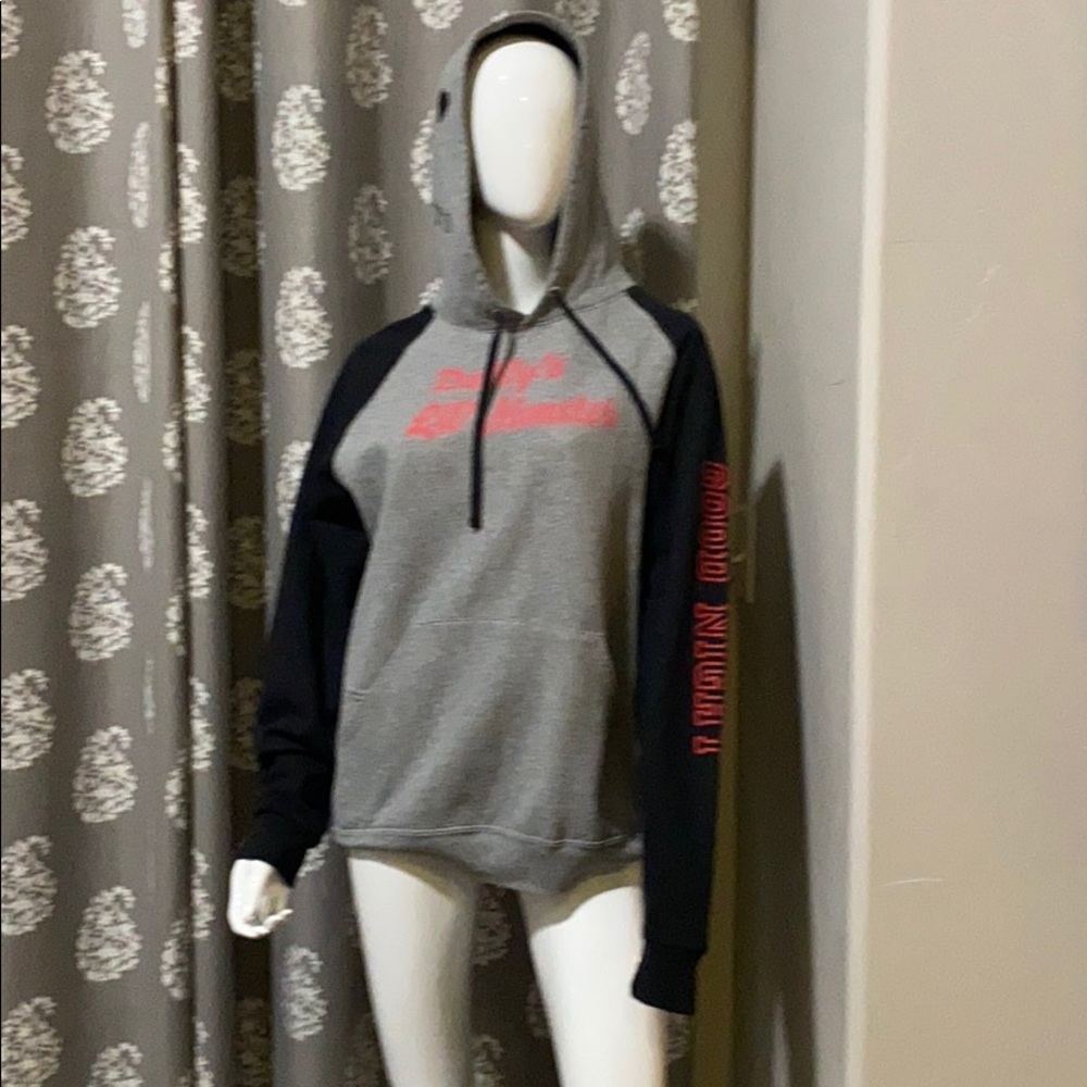 Harley Quinn hooded sweatshirt.